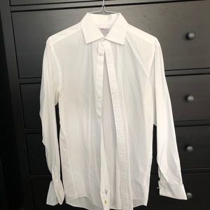 TM Lewin white Slim Fit Double Cuff shirt